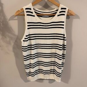Croft & Barrow Black and White Striped knit halter